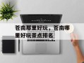 苍南那里好玩，苍南哪里好玩景点排名