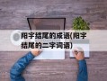 阳字结尾的成语(阳字结尾的二字词语)