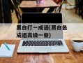 黑白打一成语(黑白色成语高级一些)