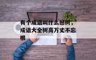 有个成语叫什么撼树，成语大全树高万丈不忘根