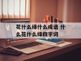 花什么绿什么成语 什么花什么绿四字词