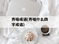 齐暗成语(齐喑什么四字成语)