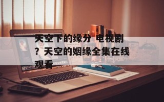 天空下的缘分 电视剧？天空的姻缘全集在线观看