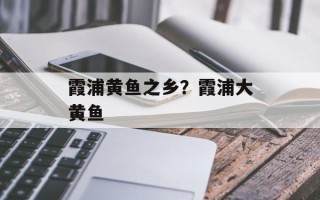 霞浦黄鱼之乡？霞浦大黄鱼