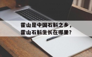 霍山是中国石斛之乡，霍山石斛生长在哪里？