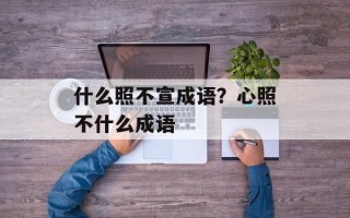 什么照不宣成语？心照不什么成语