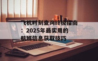 飞机时刻查询终极指南：2025年最实用的航班信息获取技巧