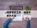 福建草药之乡，福建中草药大全