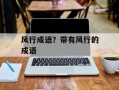 风行成语？带有风行的成语