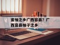 蜜柚之乡广西容县？广西容县柚子之乡