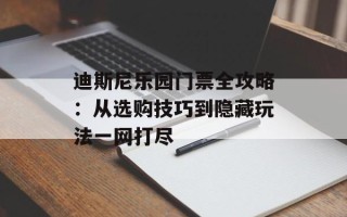 迪斯尼乐园门票全攻略：从选购技巧到隐藏玩法一网打尽