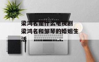 梁鸿名是什么电视剧 梁鸿名和邹琴的婚姻生活