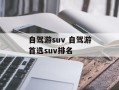 自驾游suv 自驾游首选suv排名