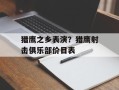 猎鹰之乡表演？猎鹰射击俱乐部价目表