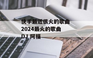 快手最近很火的歌曲 2024最火的歌曲 DJ 阿福