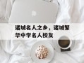 诸城名人之乡，诸城繁华中学名人校友