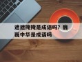 遮遮掩掩是成语吗？巍巍中华是成语吗