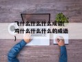飞什么什么什么成语(鸡什么什么什么的成语)