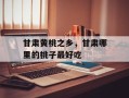 甘肃黄桃之乡，甘肃哪里的桃子最好吃