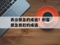 表示很急的成语？形容很急很赶的成语