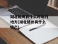 湖北随州有什么好玩的地方(湖北随州有什么特产)