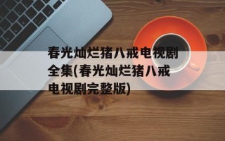 春光灿烂猪八戒电视剧全集(春光灿烂猪八戒电视剧完整版)