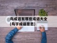 鸟成语有哪些成语大全(鸟字成语意思)