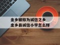 金乡被称为诚信之乡 金乡县诚信小学怎么样