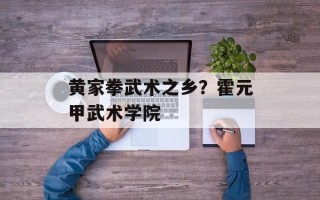 黄家拳武术之乡？霍元甲武术学院