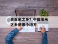 青玉米之乡？中国玉米之乡是哪个地方