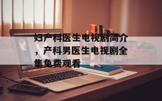 妇产科医生电视剧简介，产科男医生电视剧全集免费观看